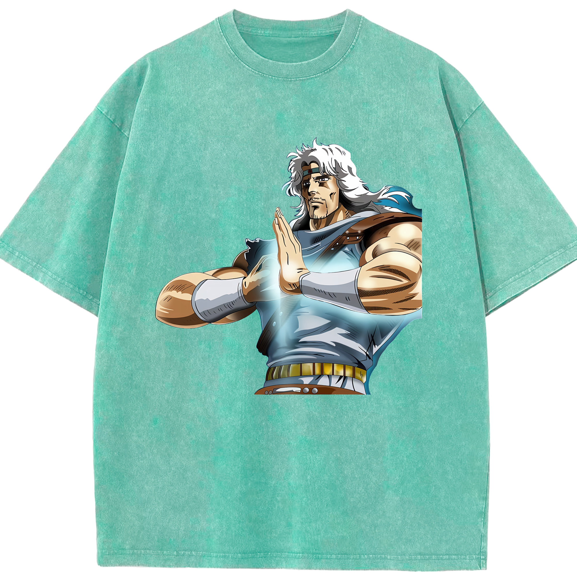 （画像用） 北斗の拳 Fist of the North Star 綿100% ヴィンテージ風 半袖Tシャツ（フロントプリント）